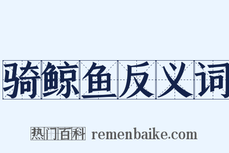 骑鲸鱼反义词是什么意思的图片